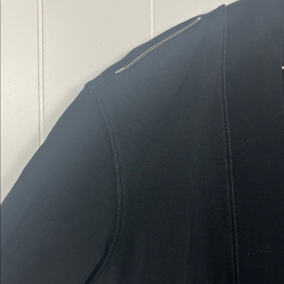 All Saints Womens Asymmetrical Sweatshirt M Black Pockets Zipper Detailing EUC - Picture 4 of 10